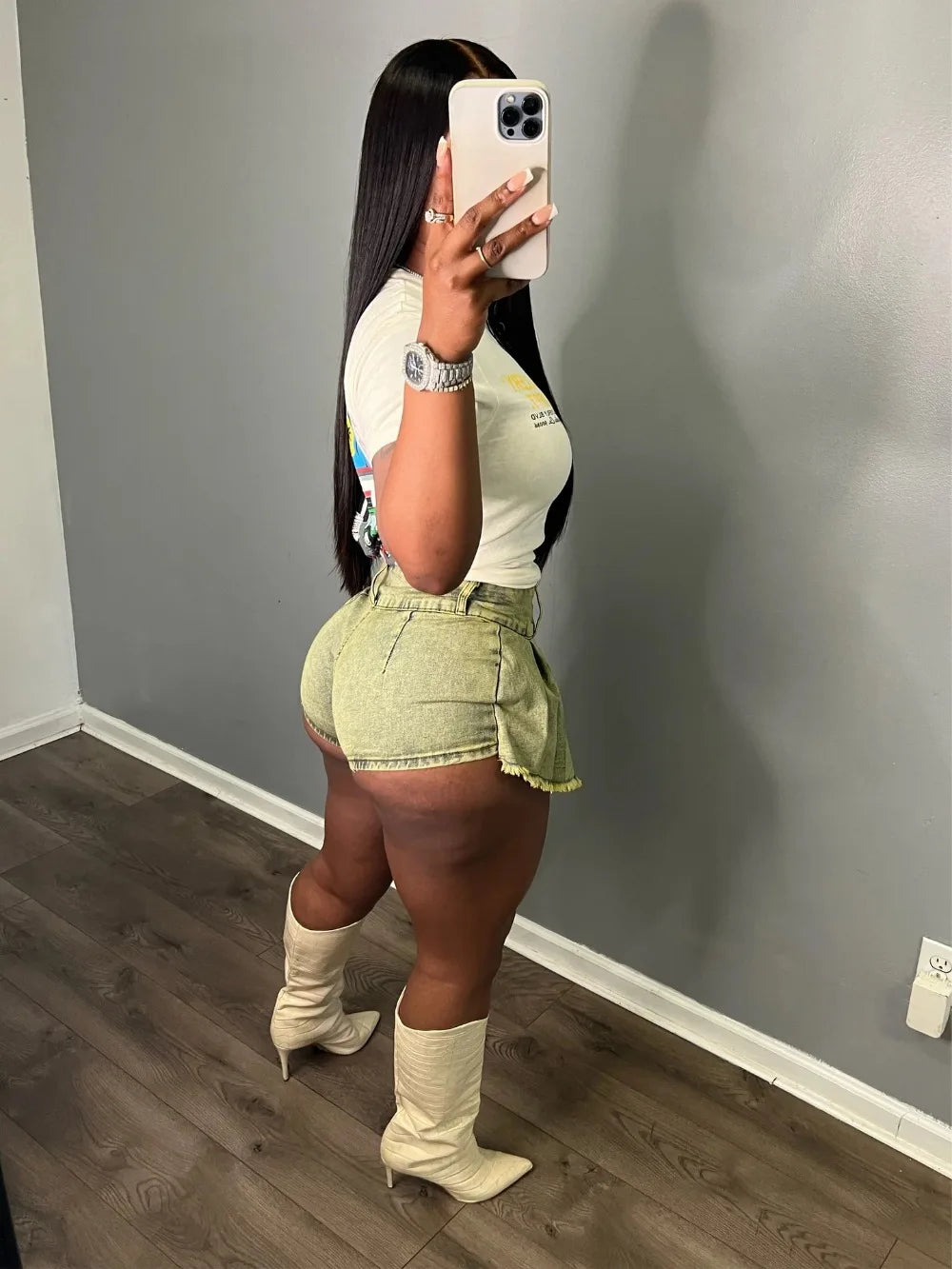FAGADOER Y2k Denim Shorts Women Pleated Skirt Shorts Summer Stretchy Casual Shorts Retro 90s Fashion Streetwear Short Pants