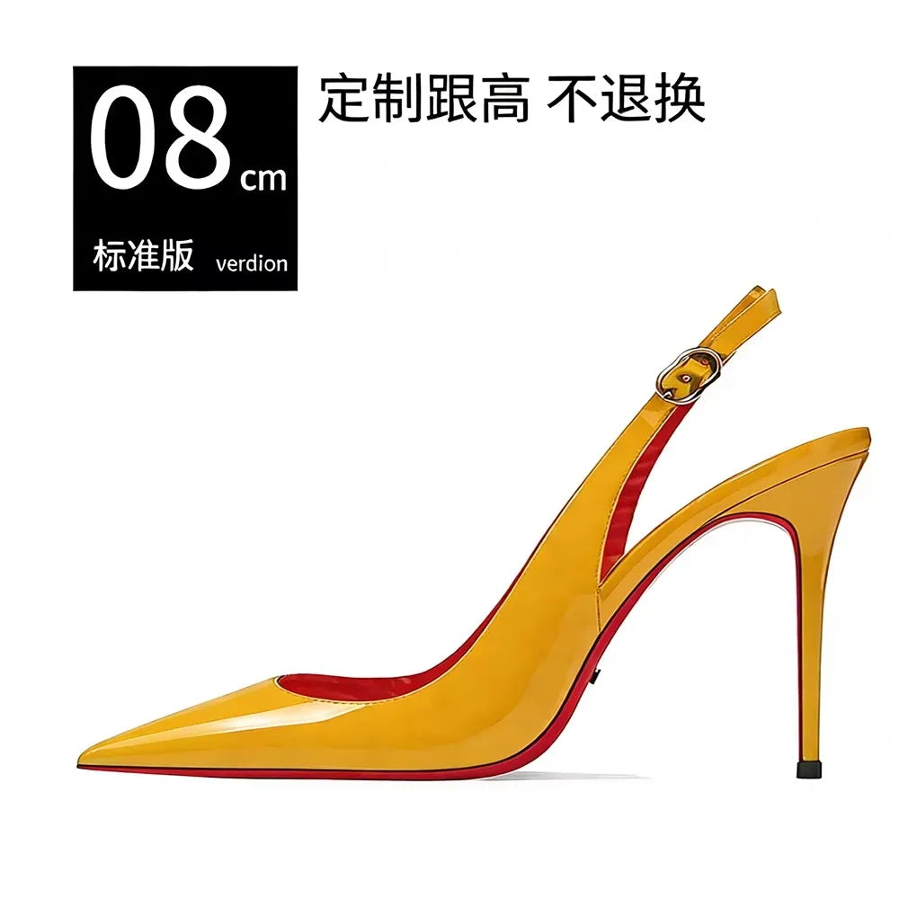 Pointed Toe Patent Leather Stiletto Heels for Women