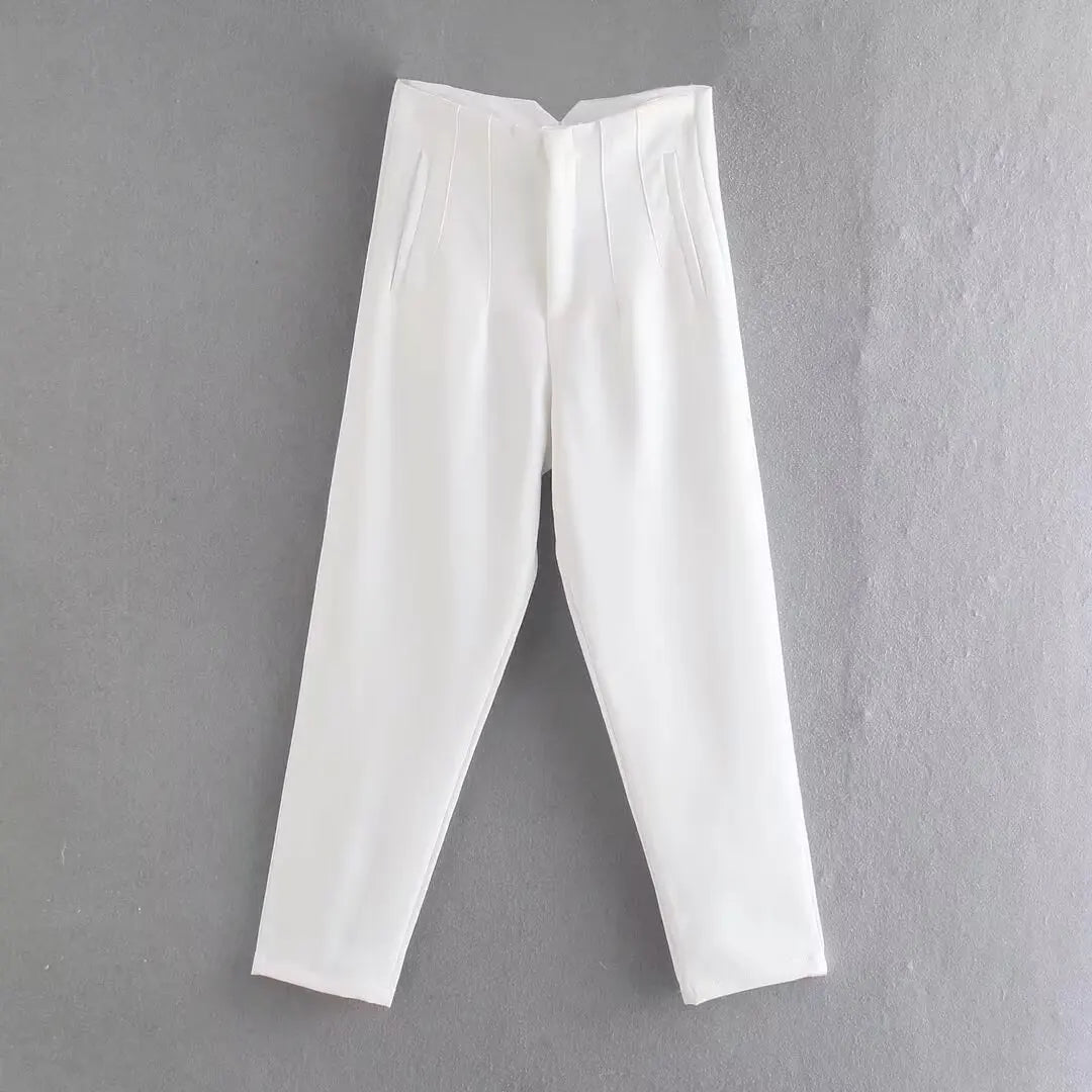 NLZGMSJ 2025 Women's Summer Pants Pencil High Waist Pants for Women Cropped Trousers Womens Streetwear Office Pants ﻿