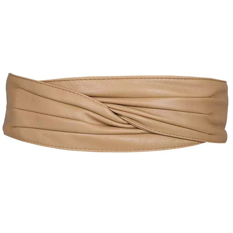Decorative Wide Leather Waist Cinch Belt for Women