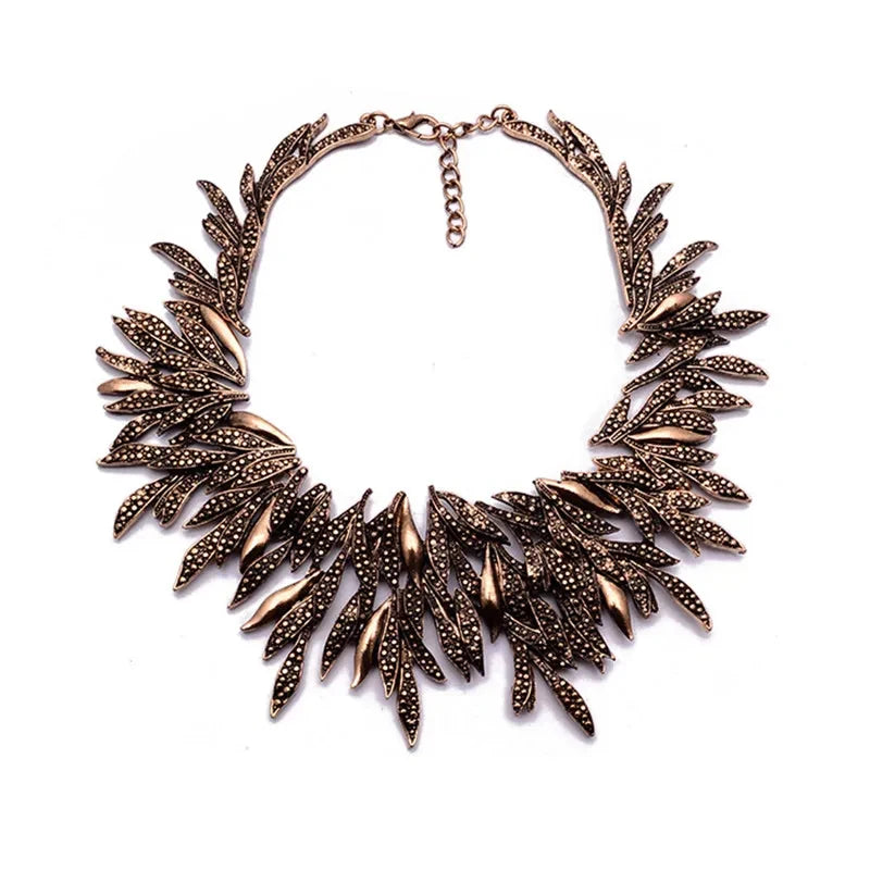 Vintage Statement Metal Collar Choker Necklace for Women