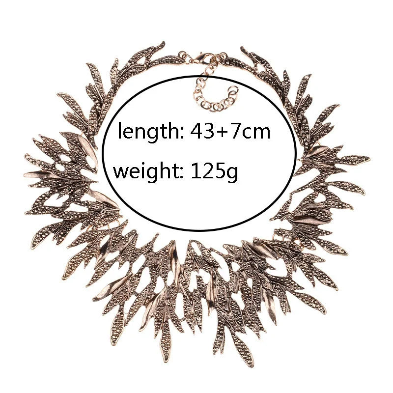 Vintage Statement Metal Collar Choker Necklace for Women