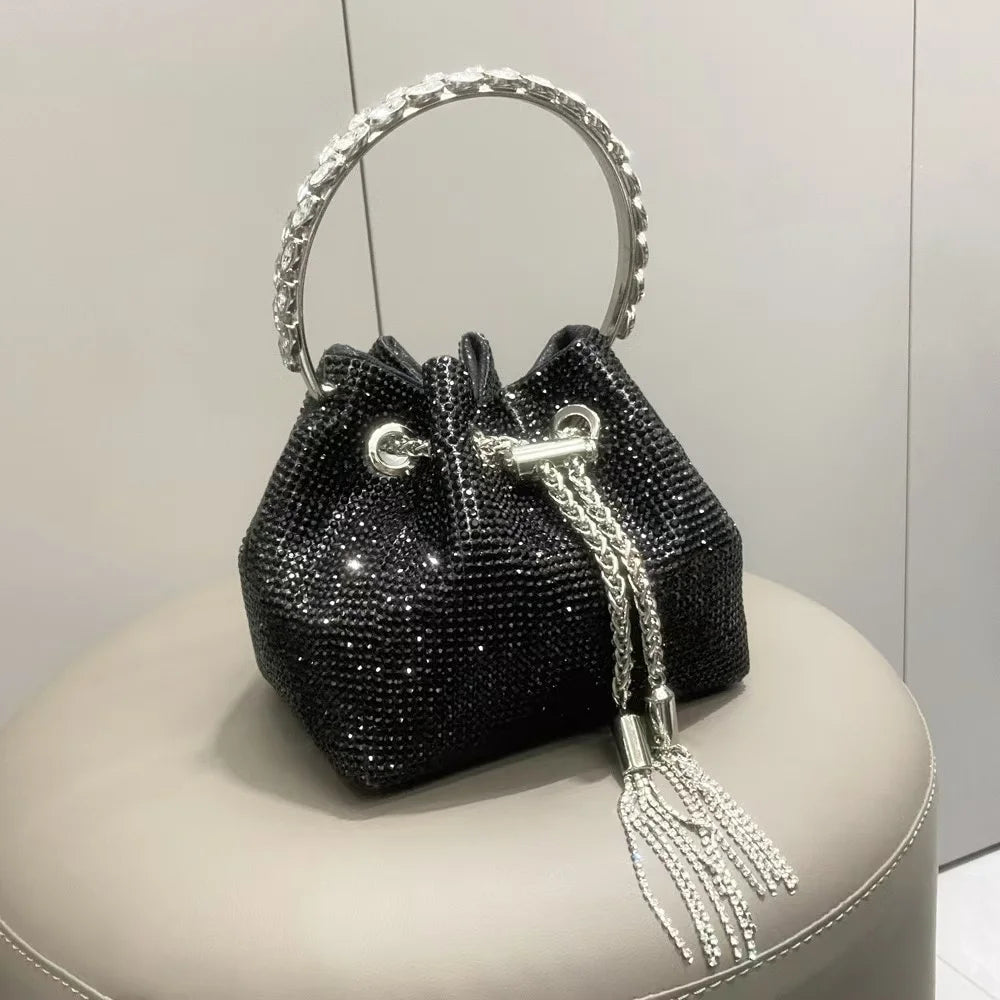 Luxury Designer Women's Handbag Crystal Shiny Rhinestones Diamond Evening Bag Wedding Party Clutch Purse Shoulder Crossbody Bag