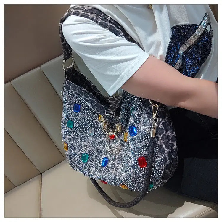 Genuine Leather Crossbody Bucket Bag with Large Capacity for Women