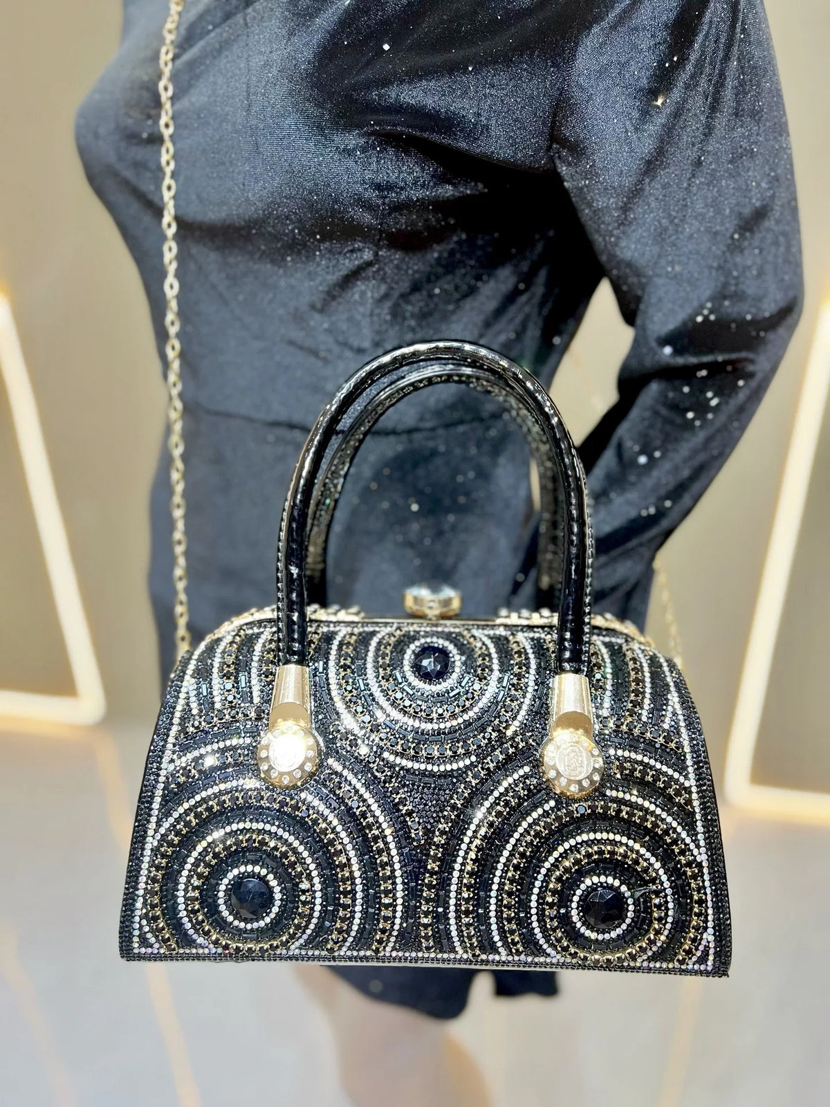 New Dinner Handbag Luxury Brand Diamond-encrusted Sparkling Dinner Party Handbag Fashion Trend Women's Shoulder Crossbody Bag