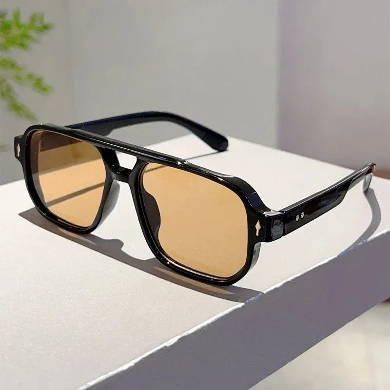 Vintage Double Bridge Square Sunglasses