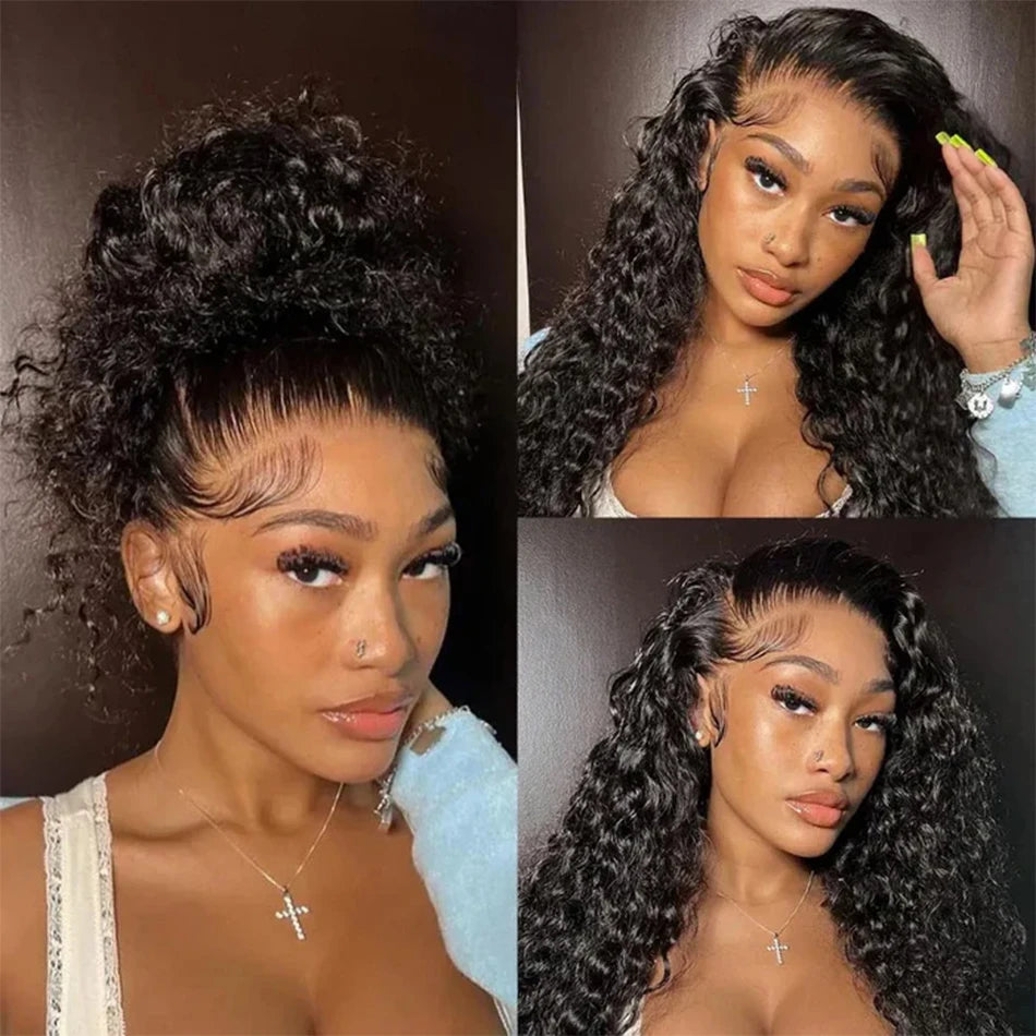 Glueless Deep Curly 360 Lace Front Human Hair Wig for Women