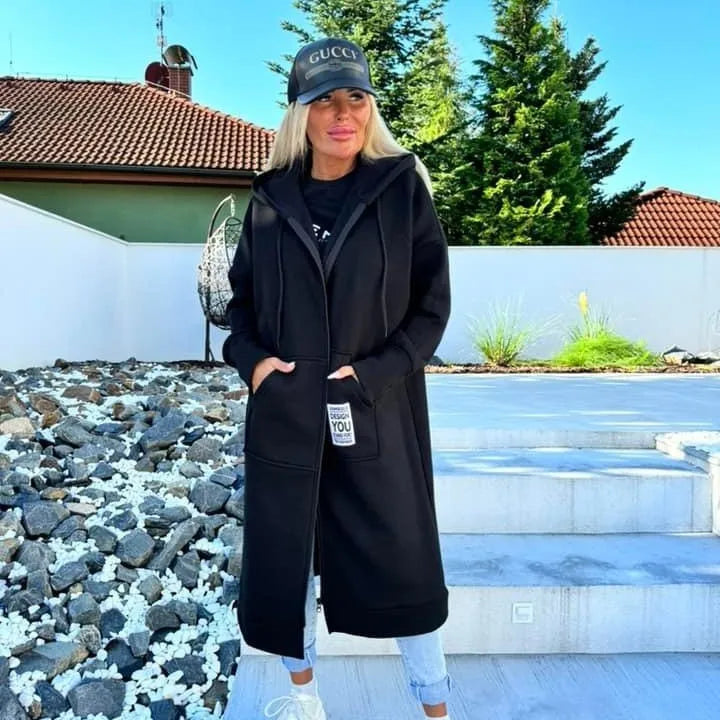 Relaxed Knit Hooded Jacket