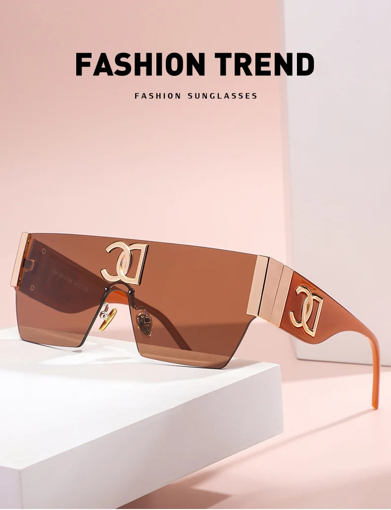 Oversized Shield Sunglasses With UV Protection for Women