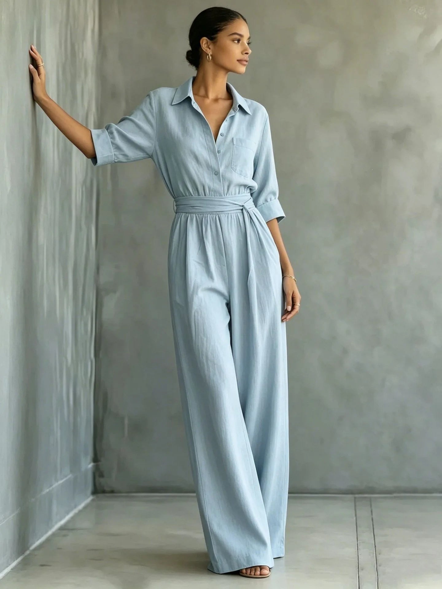 Solid Color Casual Loose Jumpsuit for Women Summer Vacation Streetwear
