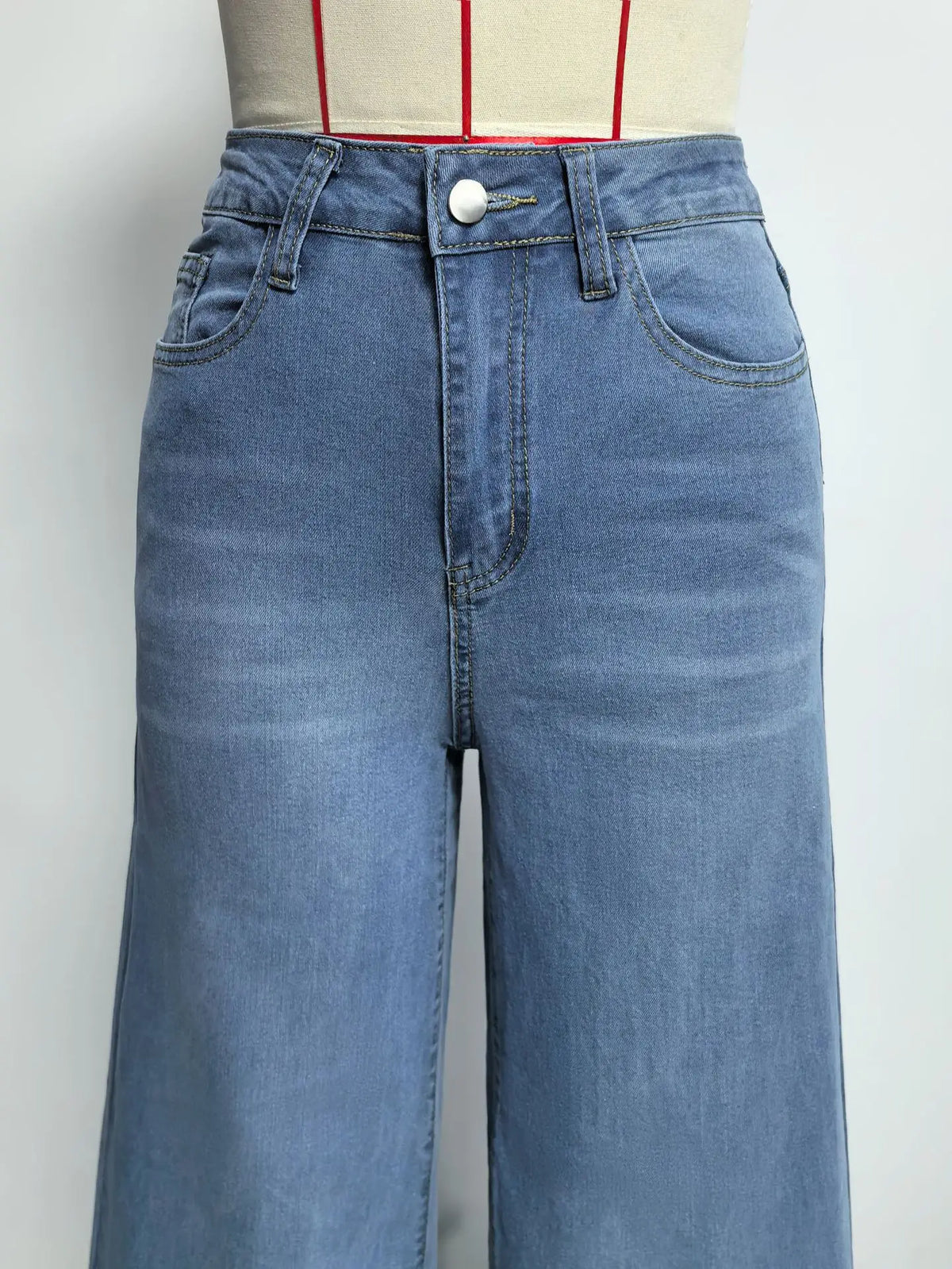 Distressed High Waist Wide Leg Jeans