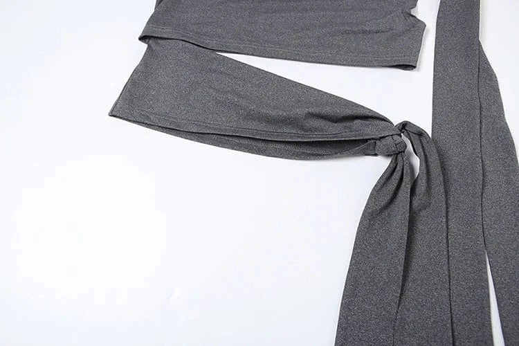 Weird Puss Hollow Bandage Tank Tops Women Ribbon One Shoulder Solid Sexy Summer Trend Wild Midnight Club Skinny Irregular Vest