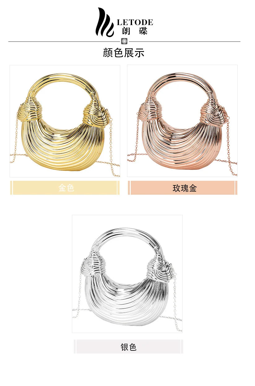 Fashion Sequined Knotted Dumpling Evening Bag for Women