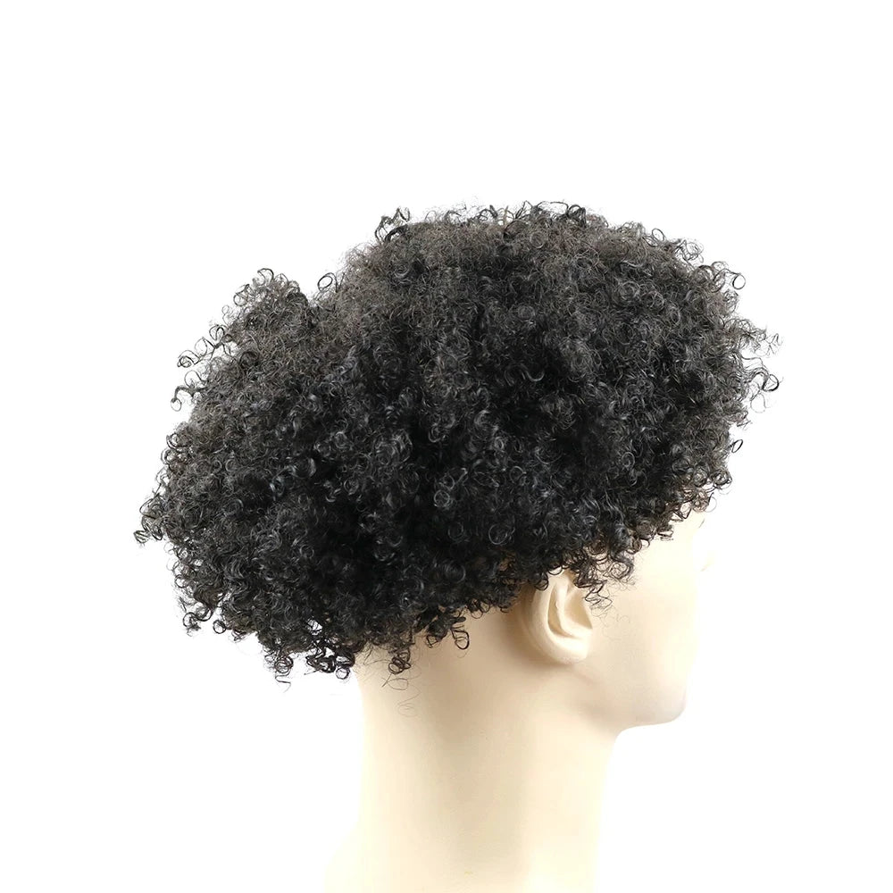 Kinky Curly Human Hair Toupee With Mono Lace for Women