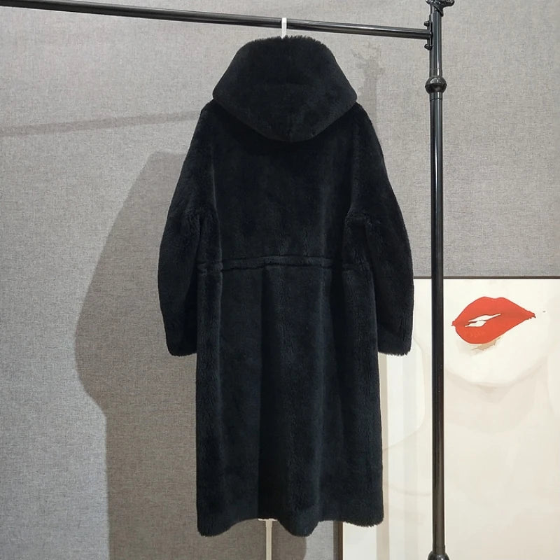 Long Real Fur Hooded Parka Coat