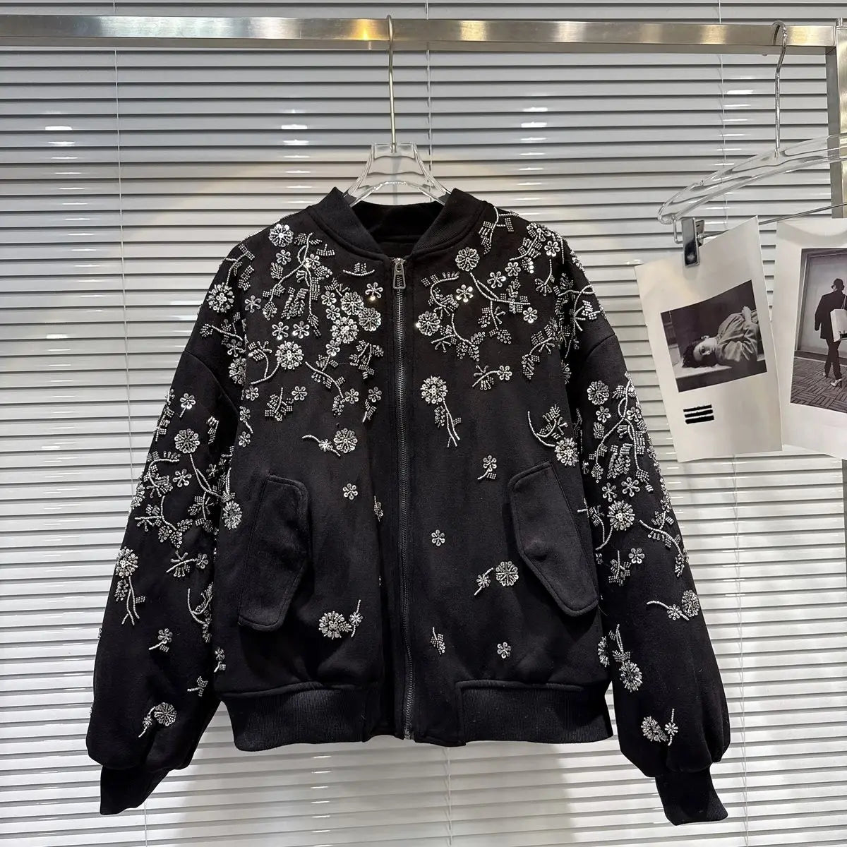 2026 Winter New Coat for Women,Retro Heavy Industry Nail Bead Suede Embroidery Loose Cotton Jacket