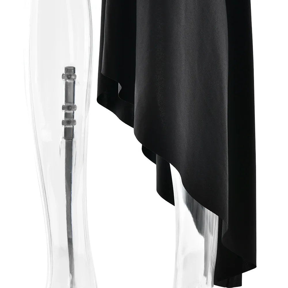 Elegant Irregular Pleated Tassel High Waist Mini Dress for Women