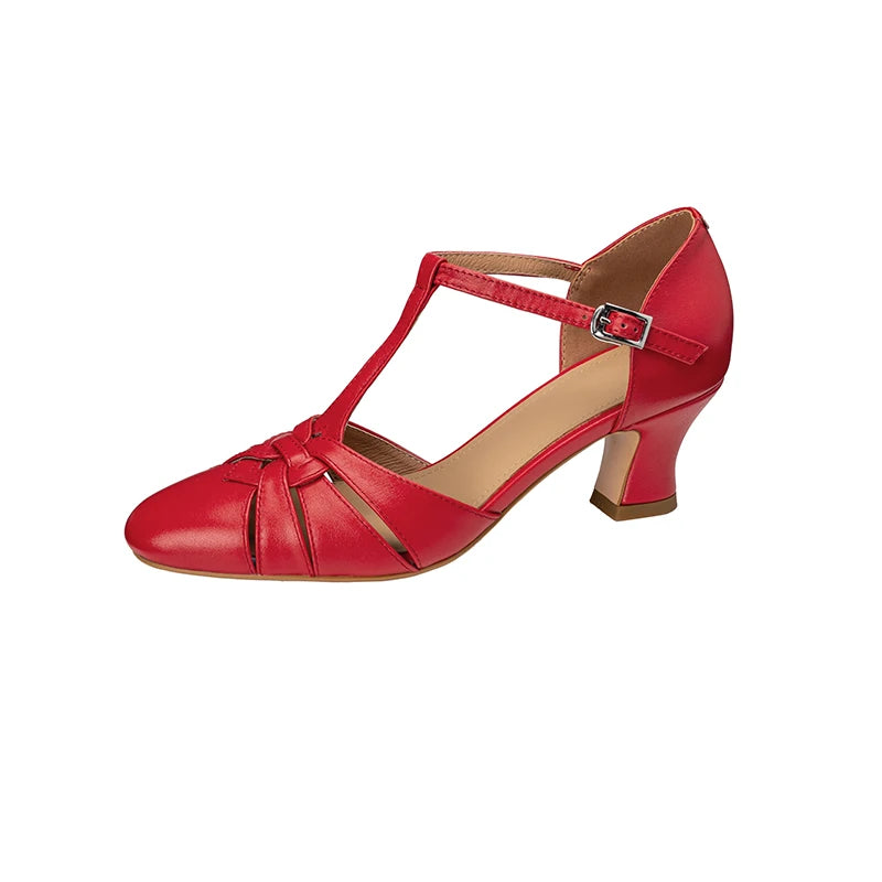 Elegant High Heel T Strap Sandals With Closed Toe for Women
