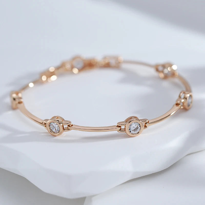 Rose Gold Tone Cubic Zirconia Bracelet