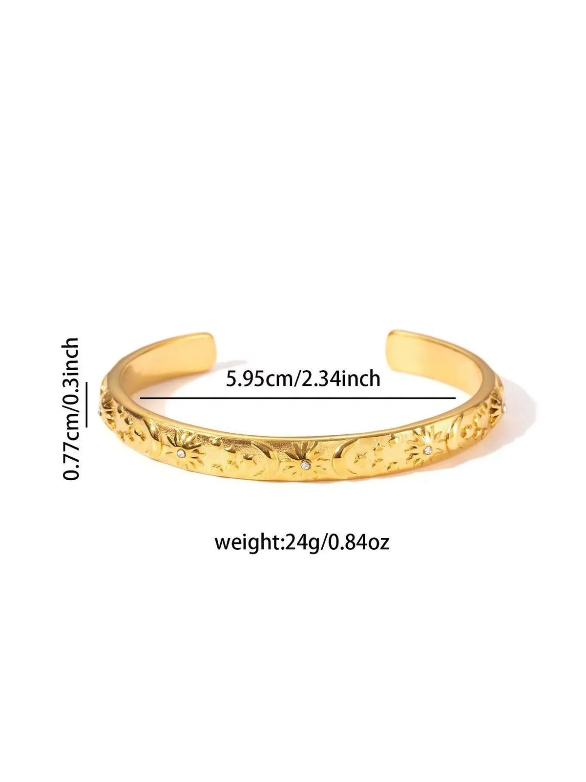Gold Plated Celestial Cuff Bracelet