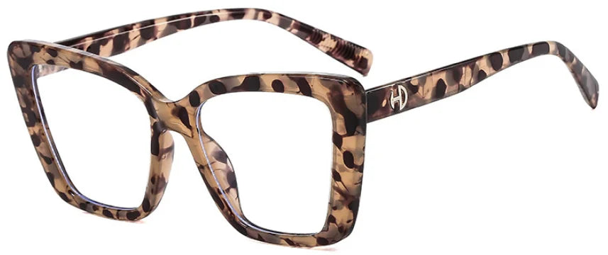 Vintage Black Floral Square Reading Glasses With Blue Light Filter for Women