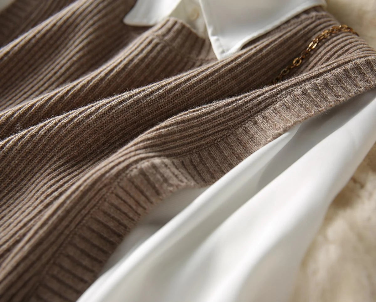 Waistcoat Round O Neck Solid Knit Vests for Women Pullover Lady Sweaters Wool Fashion 2025 Smooth Sleeveless Clothing Winter Y2k