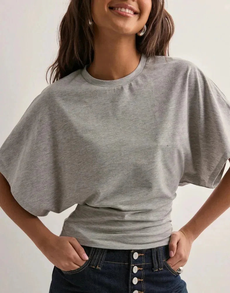 Solid Color Round Neck T Shirt