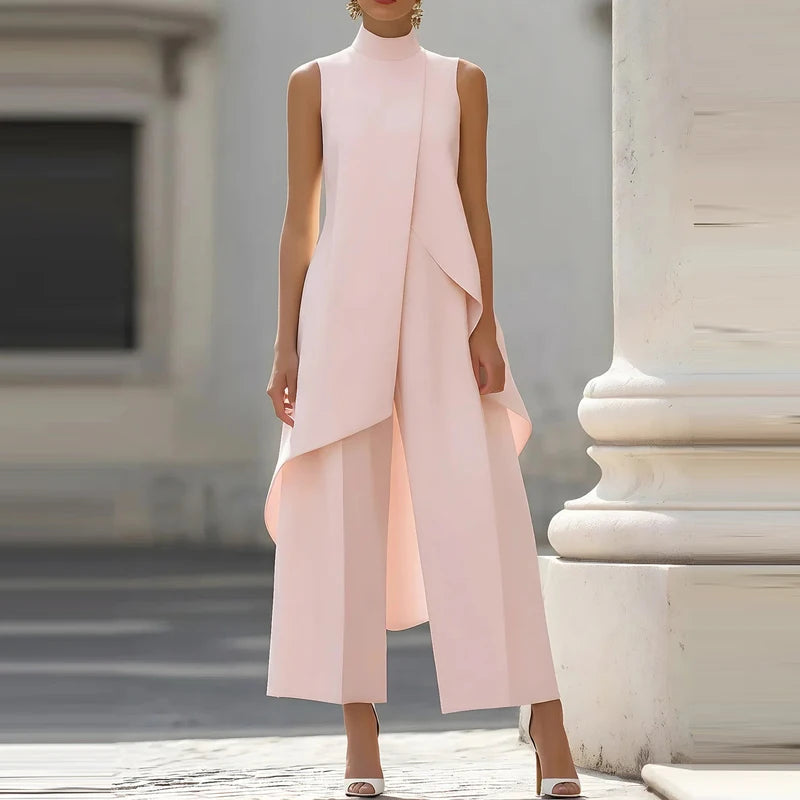 Solid Color Irregular Summer Two Piece Set for Women