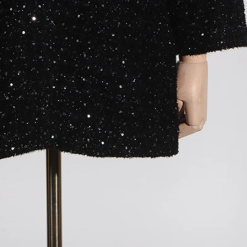 Sequin Beaded Patchwork Mini Dress