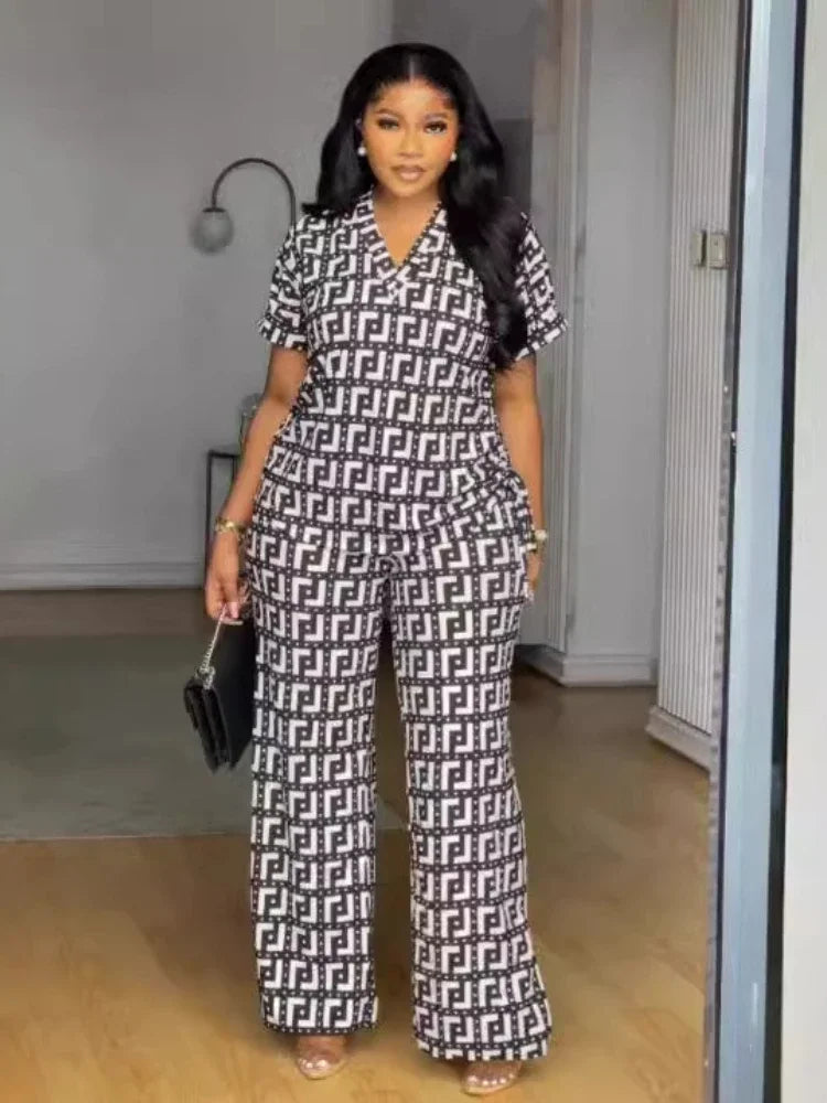 Printed Summer Two-Piece Pants Set