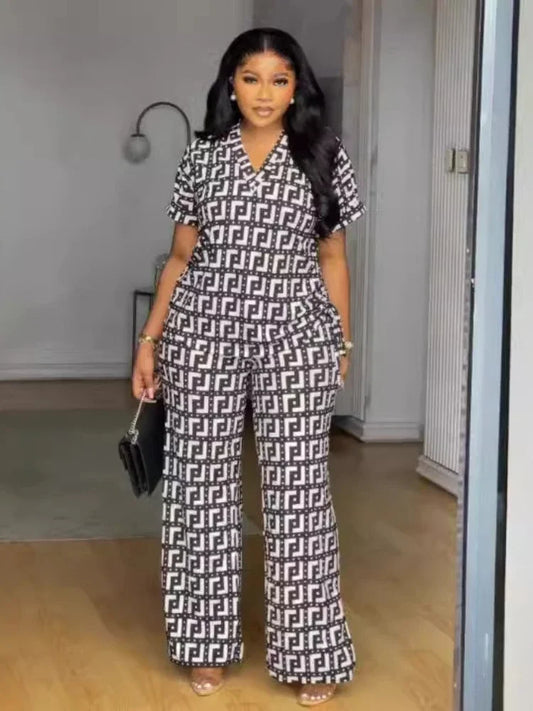 Printed Summer Two-Piece Pants Set