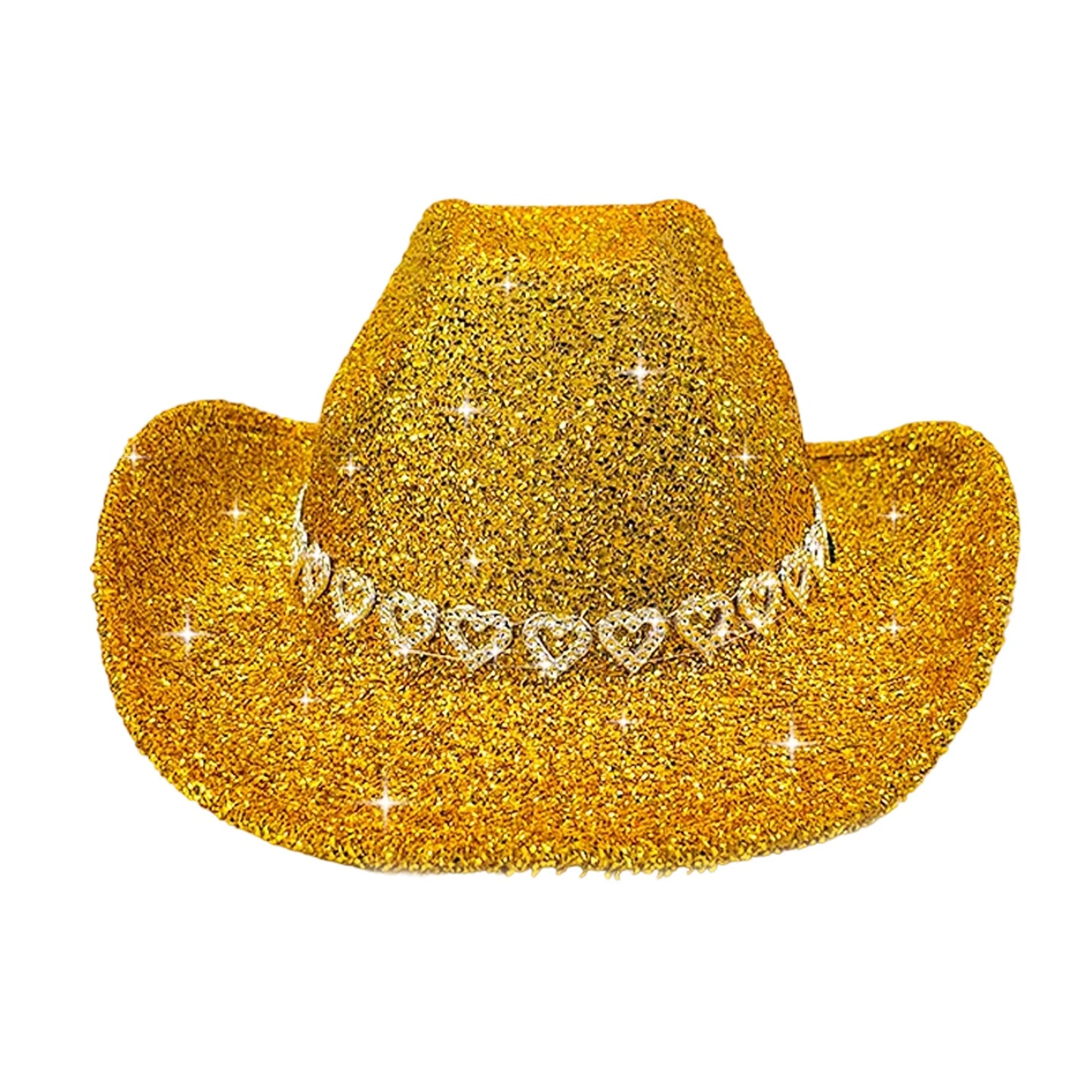 Glitter Rhinestone Western Wide Brim Cowgirl Hat for Women