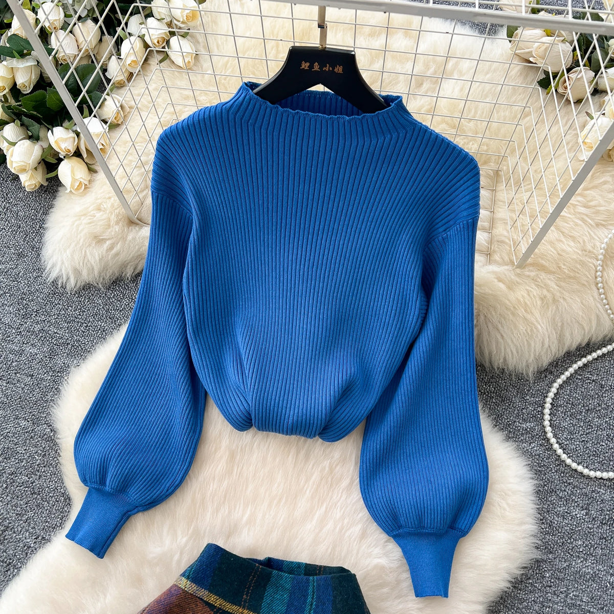 Plaid Knitted Sweater and Long Skirt Two Piece Set for Women