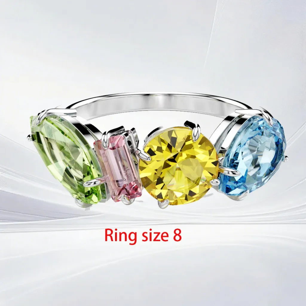 Gold Plated Mixed Cut Crystal Jewelry Set for Women