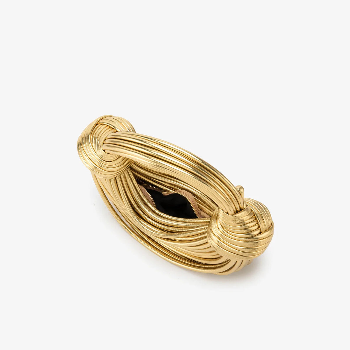 Glossy Woven Dumpling Cloud Clutch Bag With Knot Detail for Women