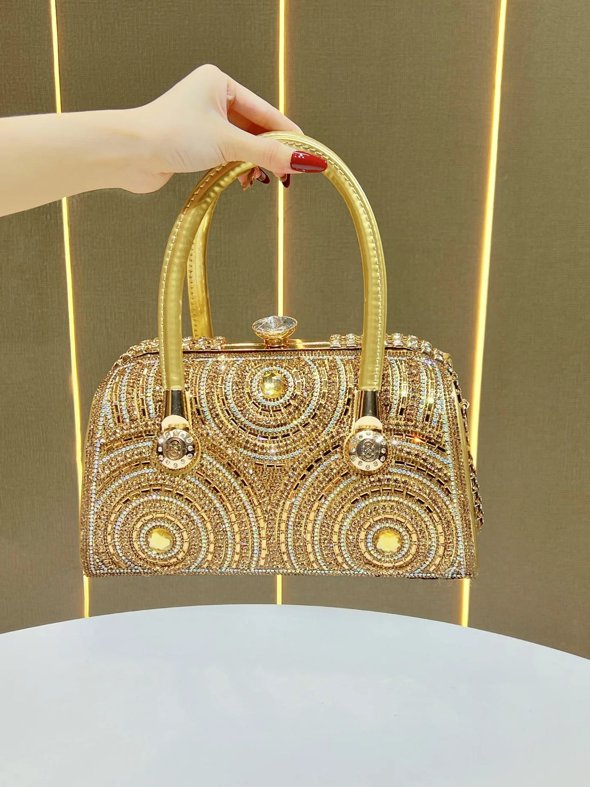 New Dinner Handbag Luxury Brand Diamond-encrusted Sparkling Dinner Party Handbag Fashion Trend Women's Shoulder Crossbody Bag