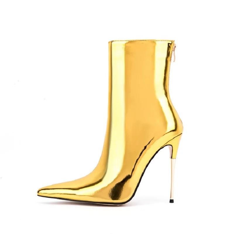 Glam Shiny Back Zipper Over The Knee Boots for Women