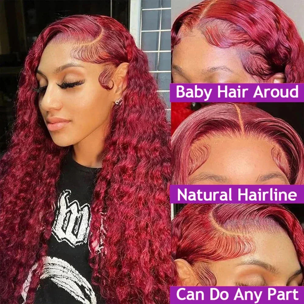 Deep Wave Brazilian Lace Front Human Hair Wig For Women