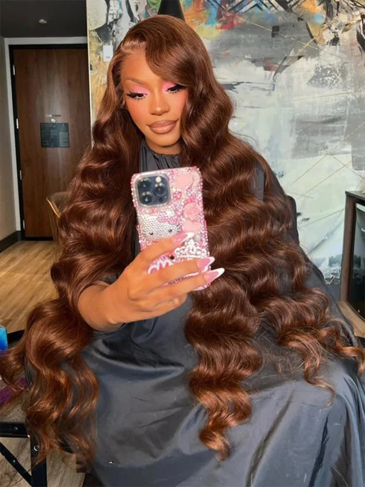Body Wave Chocolate Brown Lace Front Wig for Women
