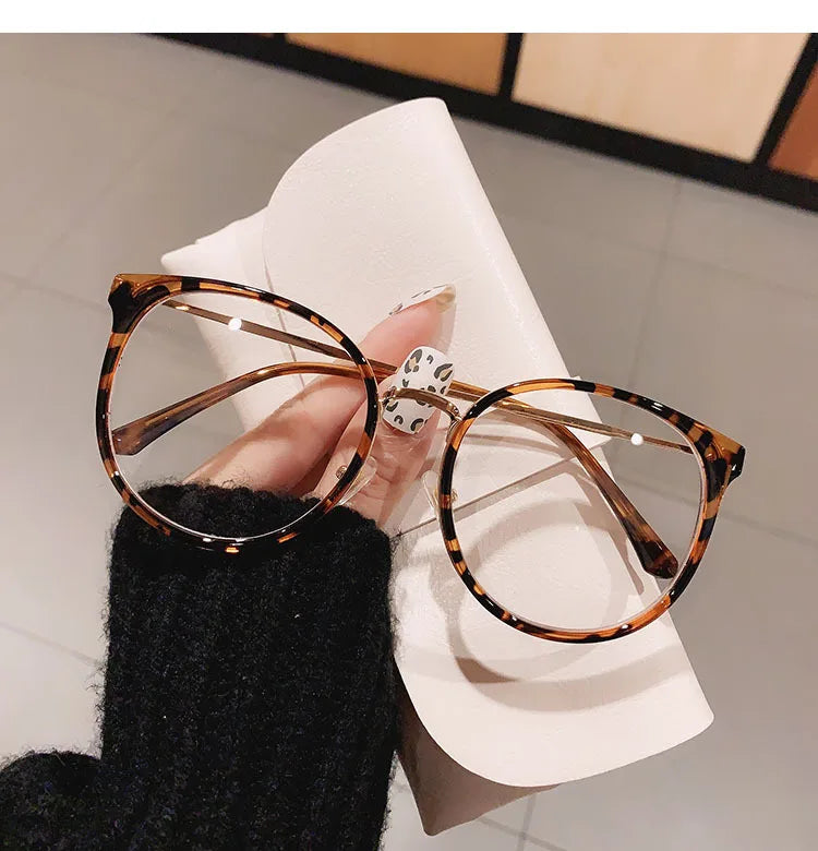 Oversized Leopard Blue Light Reading Glasses for Women