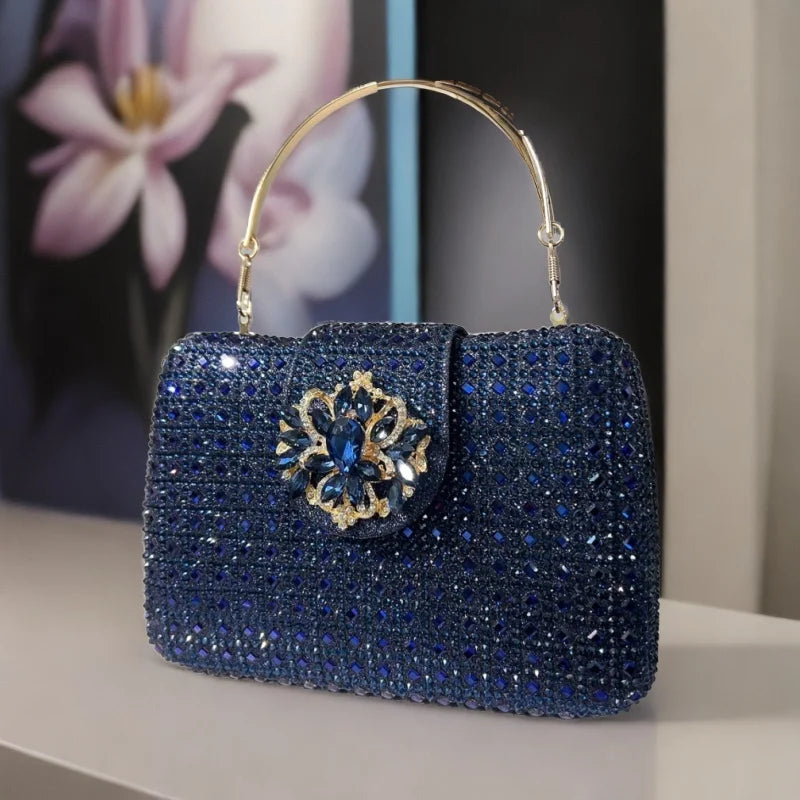 XIYUAN Lady Crystals Evening Bags Women 2024 Sparkling Diamond Evening Handbags Metal Clutch Purses And Handbag Wedding Purse
