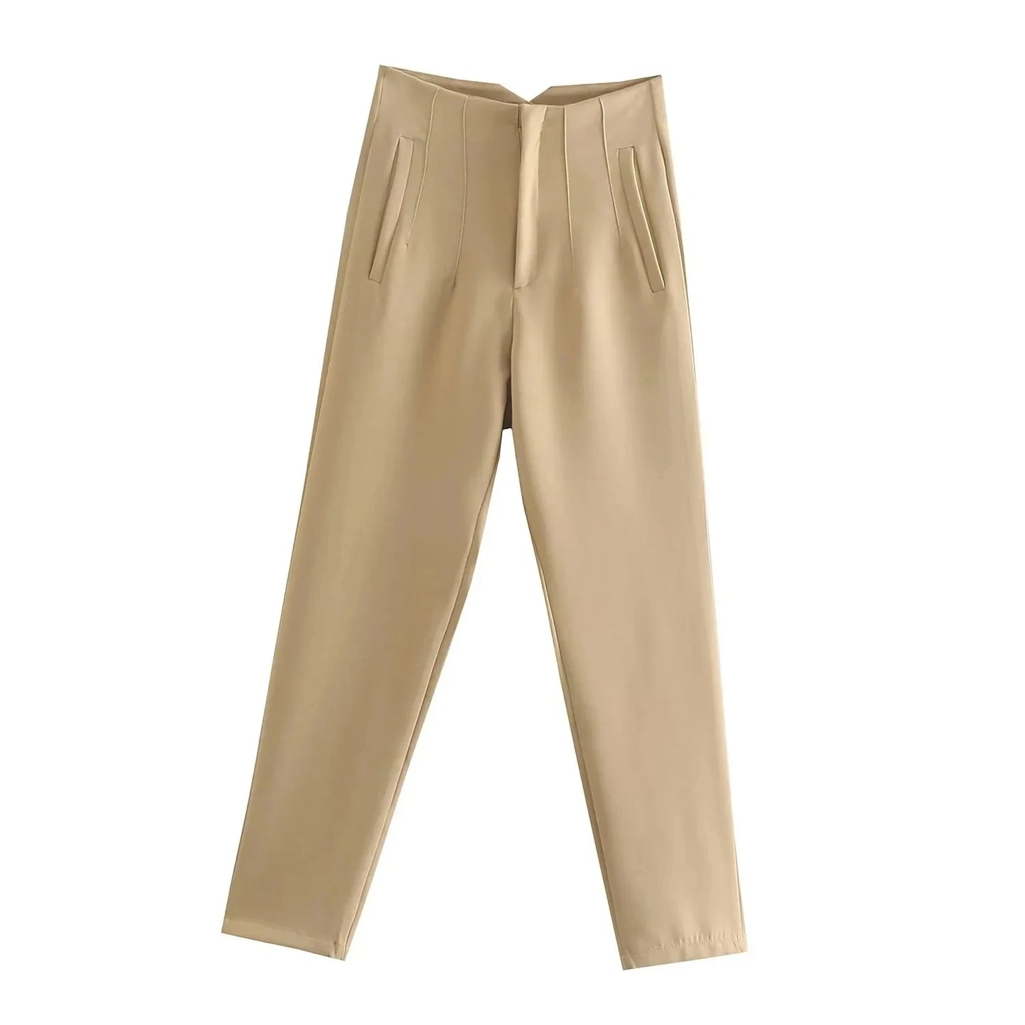 Solid Color Office Slim Fit Pencil Pants for Women