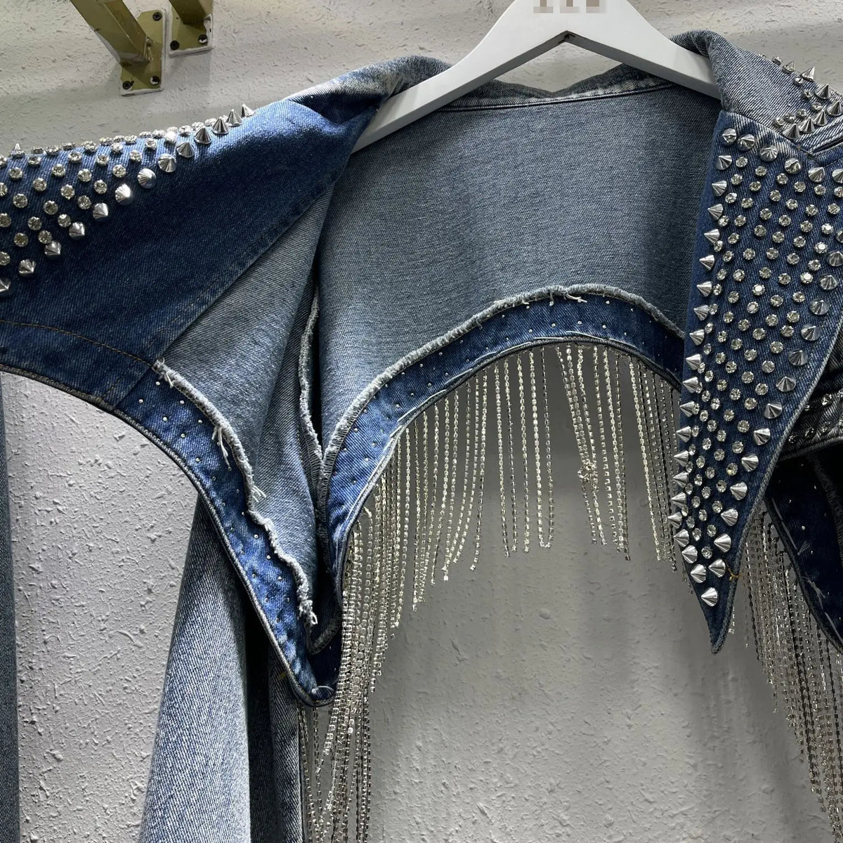 Tassel Trim Denim Jacket for Women