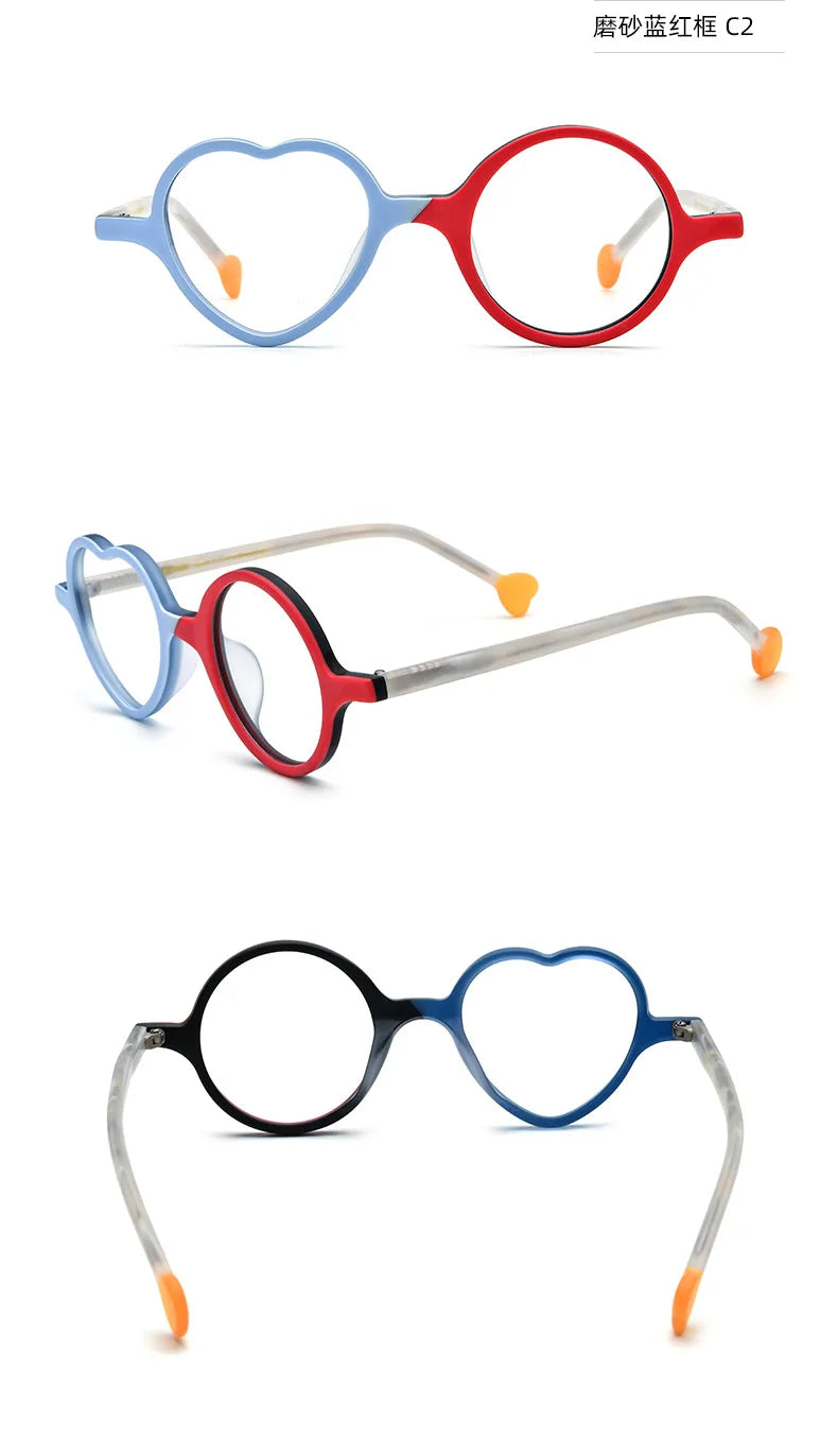 Colorful Heart Frame Fashion Glasses