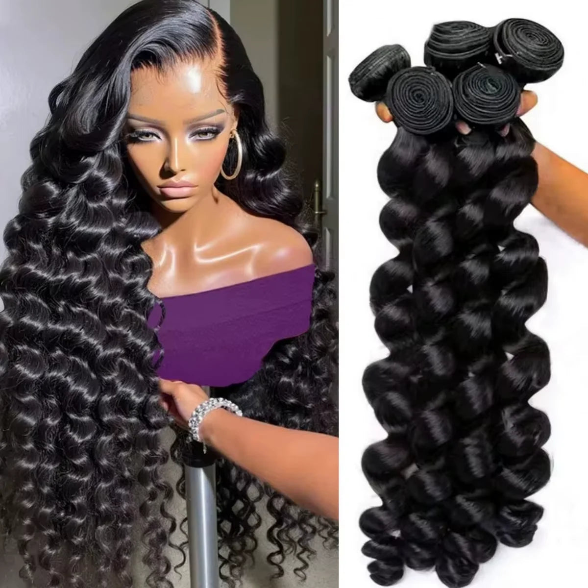 Virgin Brazilian Loose Wave Hair Bundles for Women