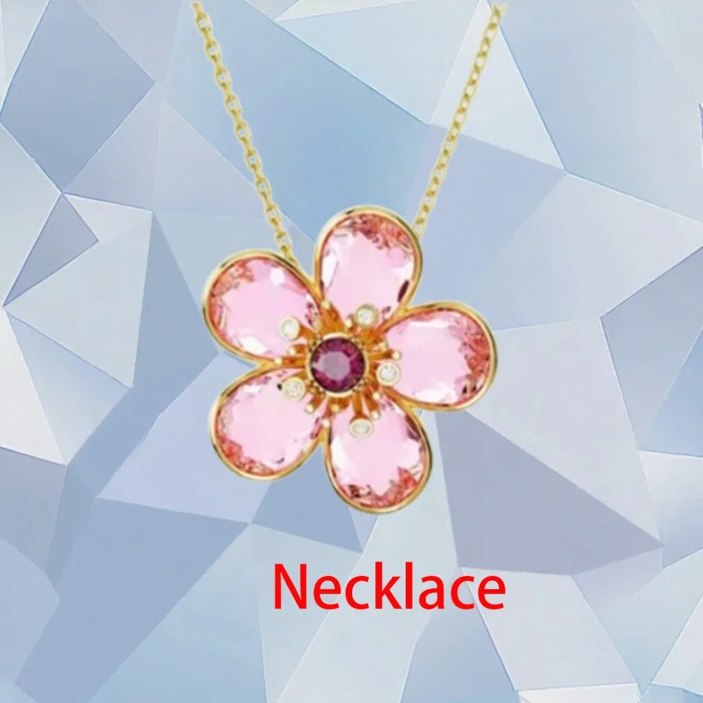 Gold Plated Zirconia Crystal Pendant Set for Women