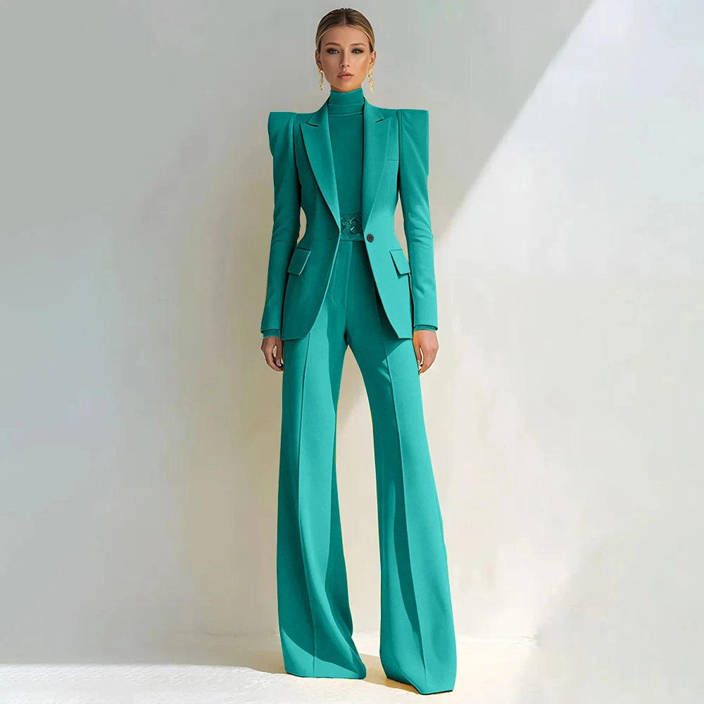 Stylish Double Breasted Two Piece Pantsuit for Women