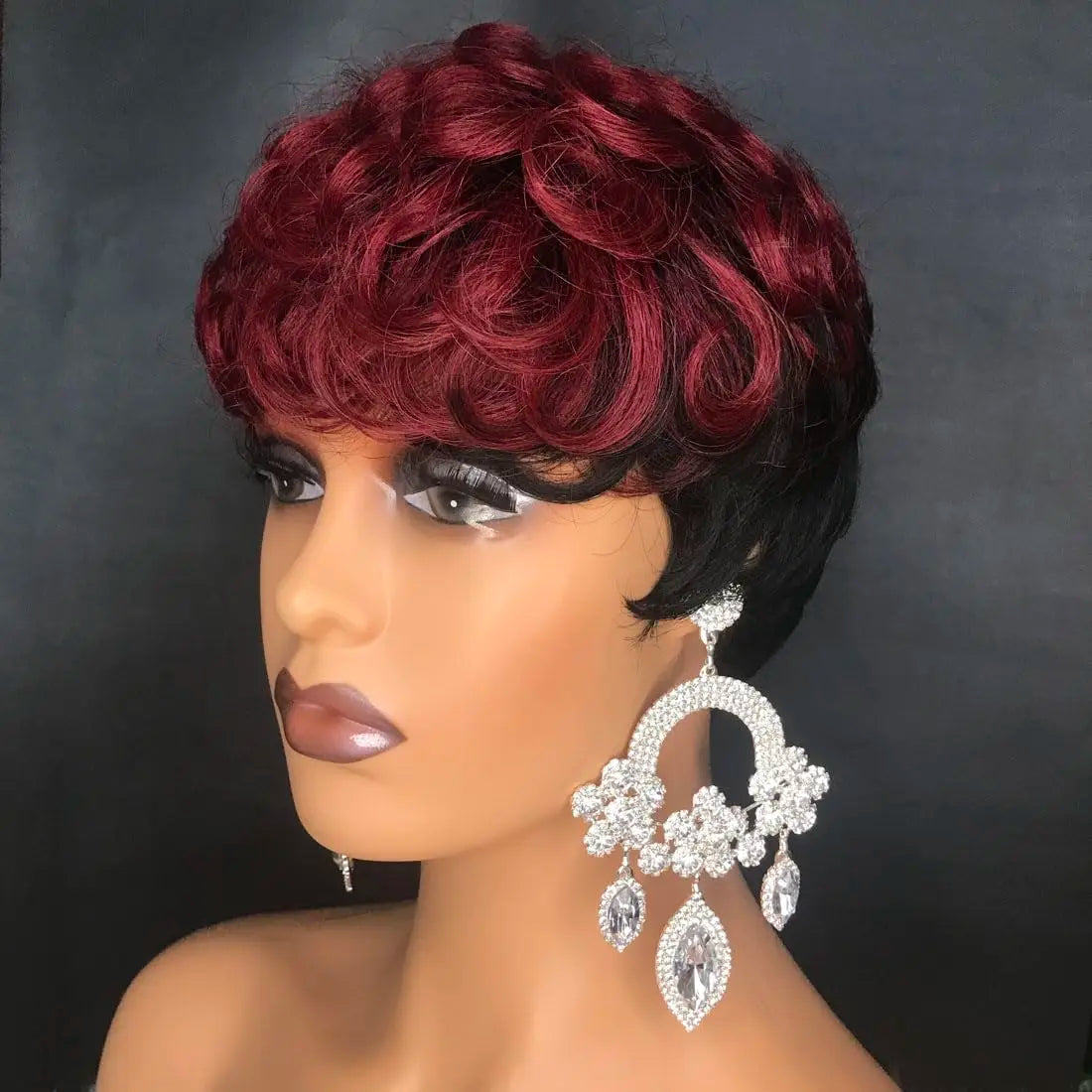 Natural Heat Resistant Curly Synthetic Pixie Wig for Women