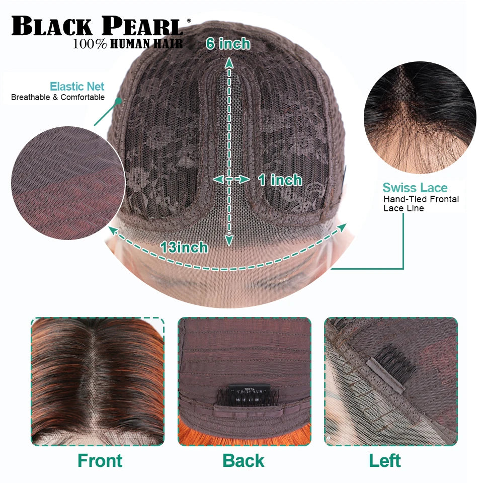 Glueless Brazilian Human Hair Transparent Lace Bob Wig For Women