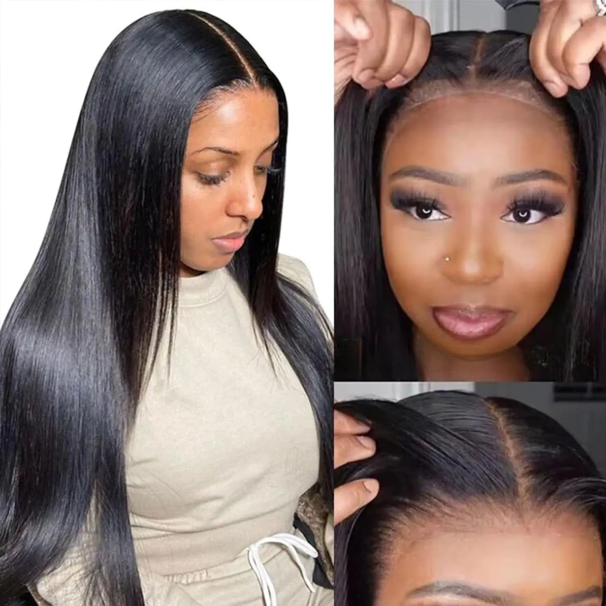 High Density Glueless Straight Lace Front Human Hair Wig for Women